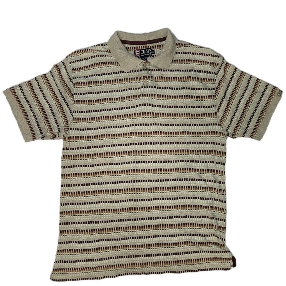 Vintage Chaps Ralph Lauren Polo Shirt Mens XL Multicolor 100% Cotton